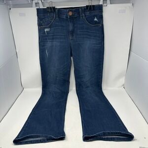 Democracy Jeans Women 8 Blue Ab Solution Bootcut Distressed Stretch Denim